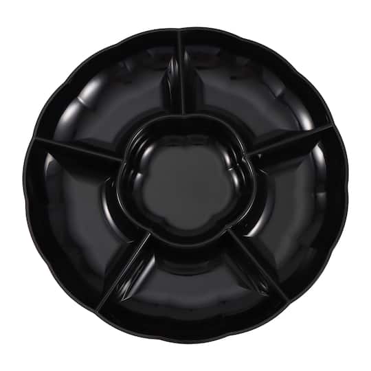 8 Pack: 12" Divided Round Plastic Tray by Celebrate It